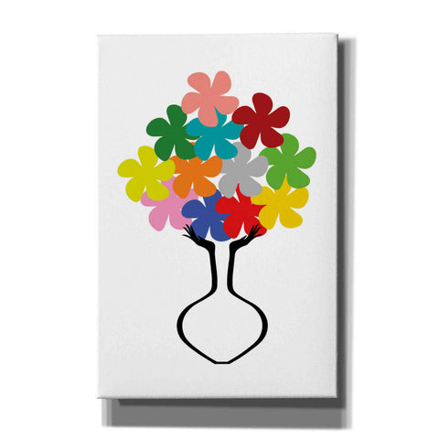 Image of 'Holding Some Flowers' by Cesare Bellassai, Canvas Wall Art,12x18x1.1x0,18x26x1.1x0,26x40x1.74x0,40x60x1.74x0