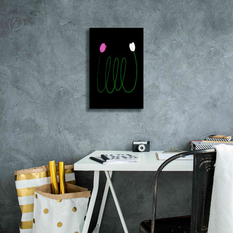 Image of 'Two Tulips' by Cesare Bellassai, Canvas Wall Art,12 x 18