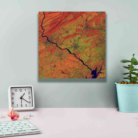 Image of 'Earth as Art: River and Ridge,' Canvas Wall Art,12 x 12