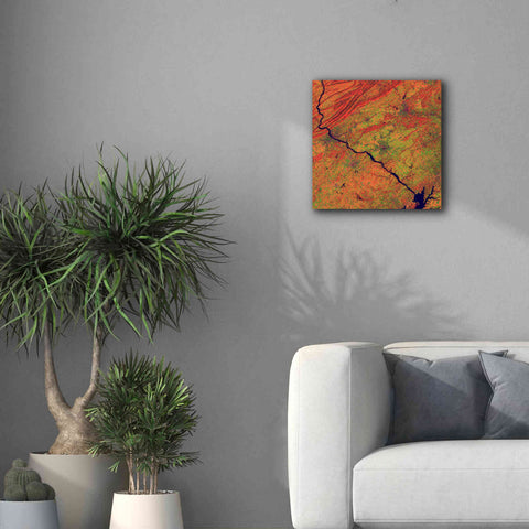 Image of 'Earth as Art: River and Ridge,' Canvas Wall Art,18 x 18