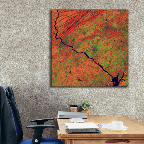 Image of 'Earth as Art: River and Ridge,' Canvas Wall Art,37 x 37
