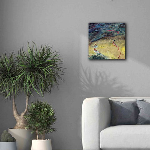 Image of 'Earth as Art: Crimson Streams,' Canvas Wall Art,18 x 18