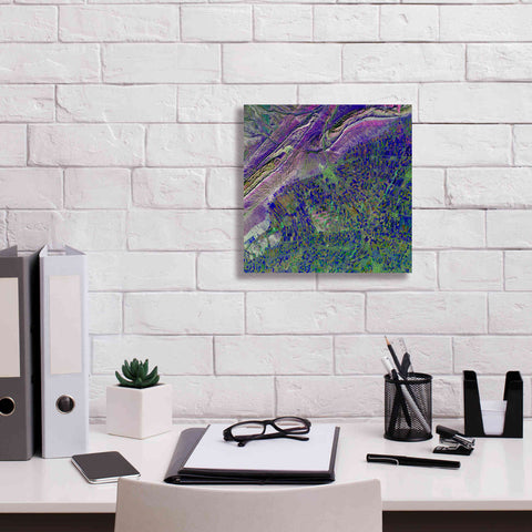 Image of 'Earth as Art: Deep Blue Cubism,' Canvas Wall Art,12 x 12