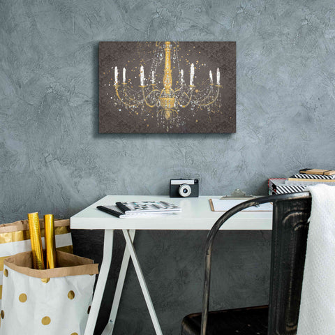 Image of Epic Art 'Grand Chandelier Gray' by James Wiens, Canvas Wall Art,18 x 12