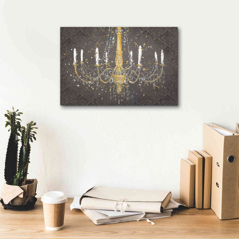 Image of Epic Art 'Grand Chandelier Gray' by James Wiens, Canvas Wall Art,18 x 12