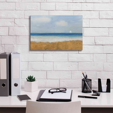 Image of Epic Art 'Beach Horizon' by James Wiens, Canvas Wall Art,18 x 12