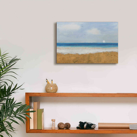 Image of Epic Art 'Beach Horizon' by James Wiens, Canvas Wall Art,18 x 12