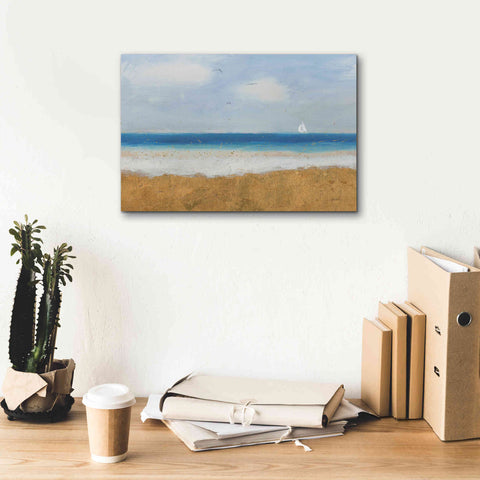 Image of Epic Art 'Beach Horizon' by James Wiens, Canvas Wall Art,18 x 12