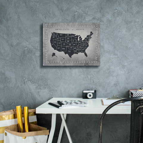 Image of 'Riveting USA Map' by James Wiens, Canvas Wall Art,16 x 12