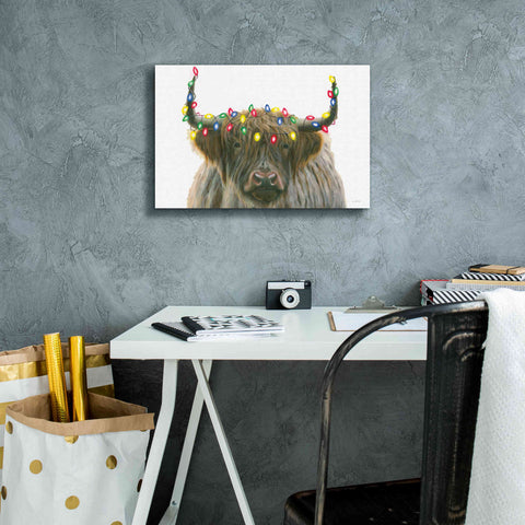 Image of 'Holiday Highlander' by James Wiens, Canvas Wall Art,18 x 12