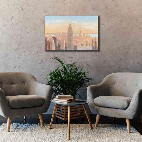 Image of 'Manhattan Dawn' by James Wiens, Canvas Wall Art,40 x 26