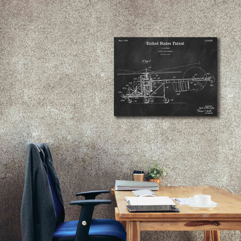 Image of 'Direct-Lift Aircraft Blueprint Patent Chalkboard,' Canvas Wall Art,34 x 26