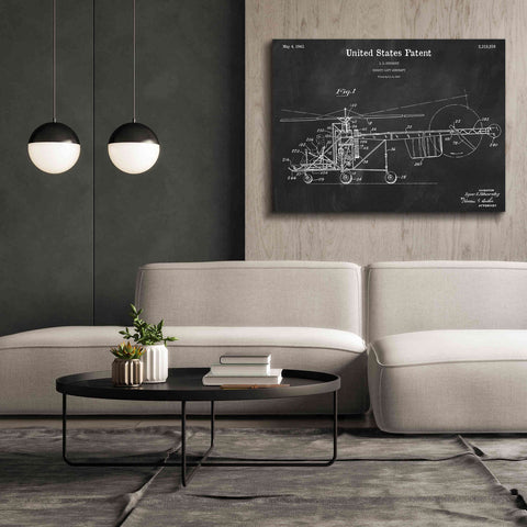 Image of 'Direct-Lift Aircraft Blueprint Patent Chalkboard,' Canvas Wall Art,54 x 40