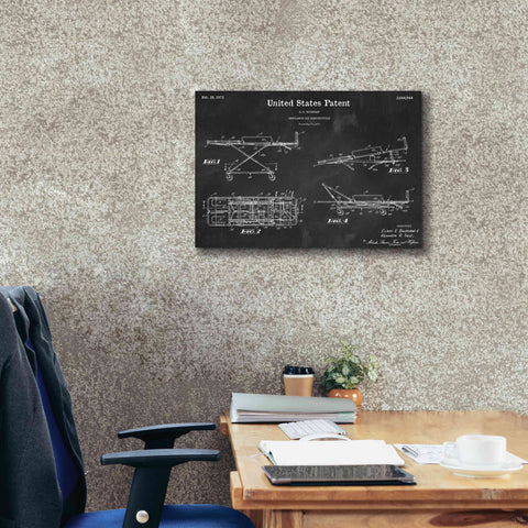 Image of 'EMT Stretcher Blueprint Patent Chalkboard,' Canvas Wall Art,26 x 18