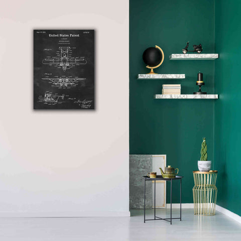 Image of 'Amphibian Aircraft Blueprint Patent Chalkboard,' Canvas Wall Art,26 x 34