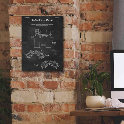 Image of 'Binoculars Blueprint Patent Chalkboard,' Canvas Wall Art,12 x 16