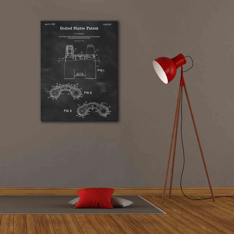 Image of 'Binoculars Blueprint Patent Chalkboard,' Canvas Wall Art,26 x 34