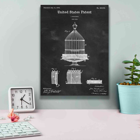 Image of 'Bird Cage Blueprint Patent Chalkboard,' Canvas Wall Art,12 x 16