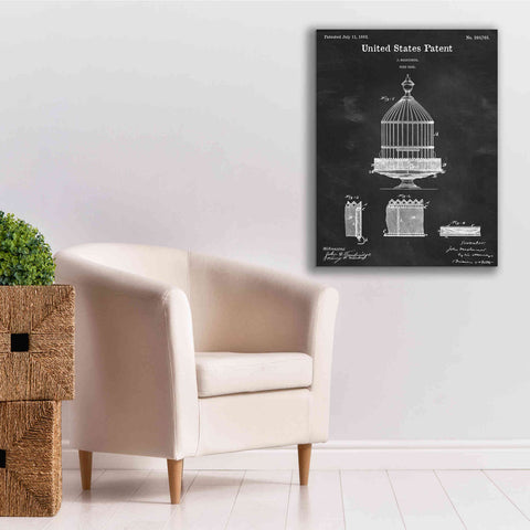 Image of 'Bird Cage Blueprint Patent Chalkboard,' Canvas Wall Art,26 x 34