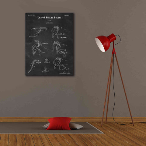 Image of 'Bottle Opener Blueprint Patent Chalkboard,' Canvas Wall Art,26 x 34