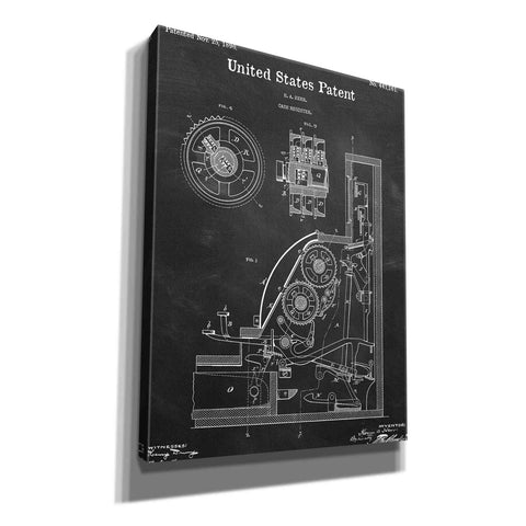 Image of 'Cash Register Blueprint Patent Chalkboard,' Canvas Wall Art,12x16x1.1x0,18x26x1.1x0,26x34x1.74x0,40x54x1.74x0
