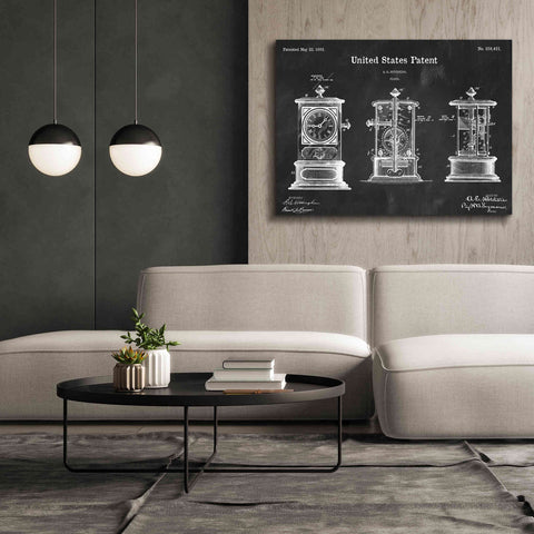 Image of 'Clock Blueprint Patent Chalkboard,' Canvas Wall Art,54 x 40