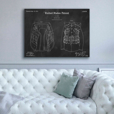 Image of 'Military Coat Blueprint Patent Chalkboard,' Canvas Wall Art,54 x 40