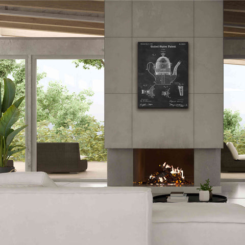 Image of 'Coffee Pot Blueprint Patent Chalkboard,' Canvas Wall Art,26 x 34