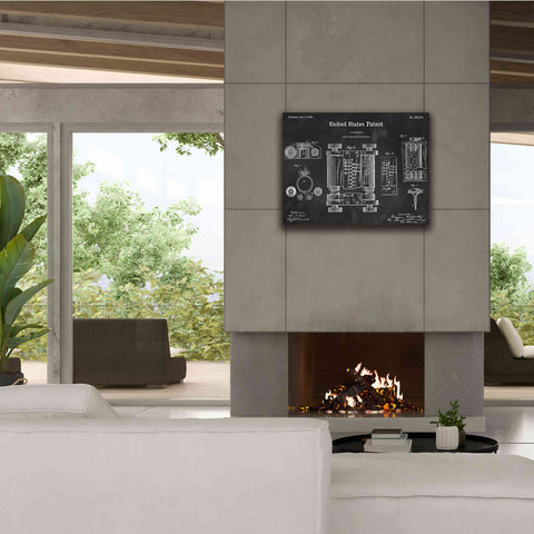 Image of 'Tubular Machine Blueprint Patent Chalkboard,' Canvas Wall Art,34 x 26