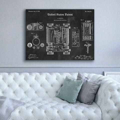 Image of 'Tubular Machine Blueprint Patent Chalkboard,' Canvas Wall Art,54 x 40