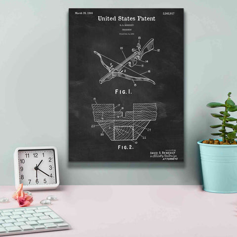 Image of 'Crossbow Blueprint Patent Chalkboard,' Canvas Wall Art,12 x 16
