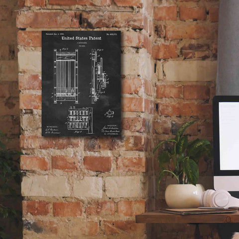 Image of 'Cue Rack Blueprint Patent Chalkboard,' Canvas Wall Art,12 x 16