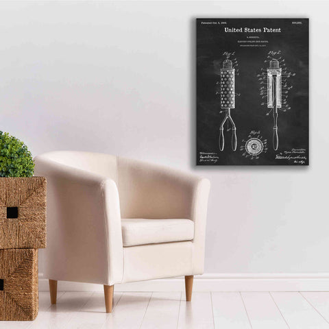 Image of 'Curling Iron Blueprint Patent Chalkboard,' Canvas Wall Art,26 x 34