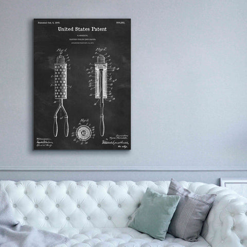 Image of 'Curling Iron Blueprint Patent Chalkboard,' Canvas Wall Art,40 x 54
