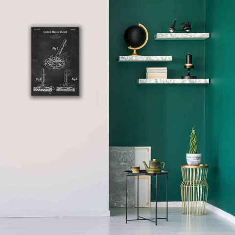 Image of 'Curling Broom Blueprint Patent Chalkboard,' Canvas Wall Art,18 x 26