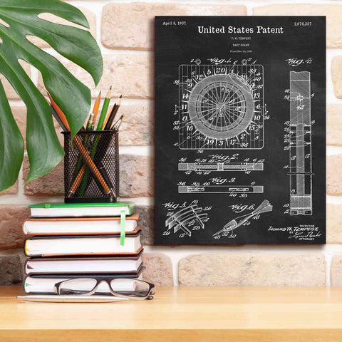 Image of 'Darts Game Blueprint Patent Chalkboard,' Canvas Wall Art,12 x 16