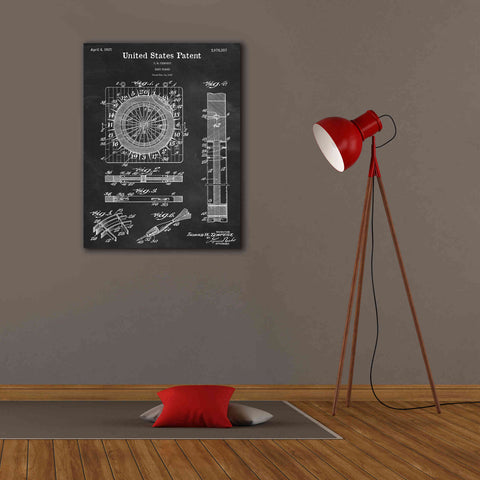 Image of 'Darts Game Blueprint Patent Chalkboard,' Canvas Wall Art,26 x 34