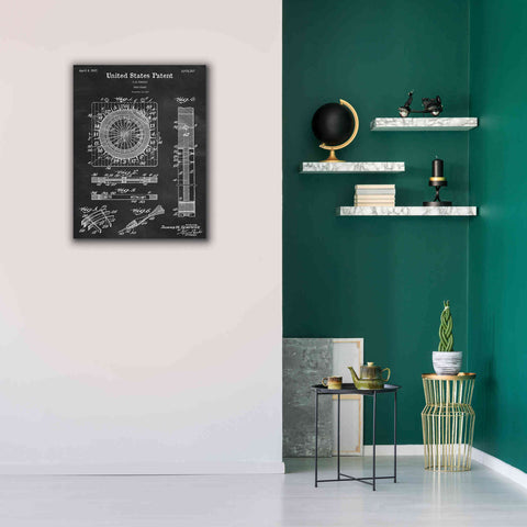 Image of 'Darts Game Blueprint Patent Chalkboard,' Canvas Wall Art,26 x 34
