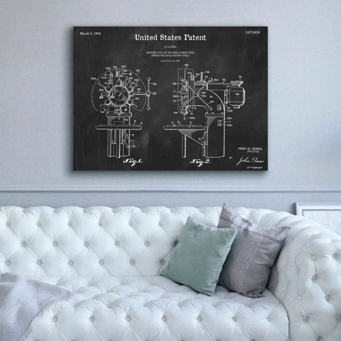 Image of 'Drill Press Blueprint Patent Chalkboard,' Canvas Wall Art,54 x 40