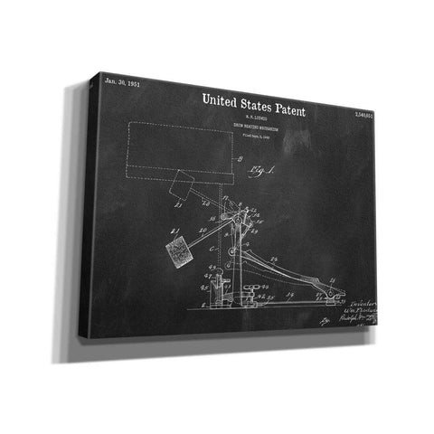 Image of 'Drum Beating Mechanism Blueprint Patent Chalkboard,' Canvas Wall Art,16x12x1.1x0,26x18x1.1x0,34x26x1.74x0,54x40x1.74x0
