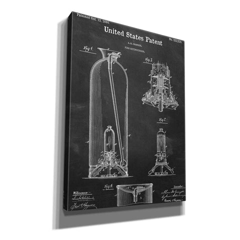 Image of 'Fire Extinguisher Blueprint Patent Chalkboard,' Canvas Wall Art,12x16x1.1x0,18x26x1.1x0,26x34x1.74x0,40x54x1.74x0