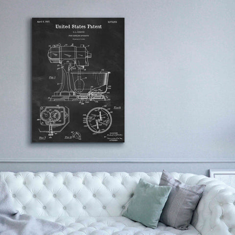 Image of 'Kitchen Mixer Blueprint Patent Chalkboard,' Canvas Wall Art,40 x 54