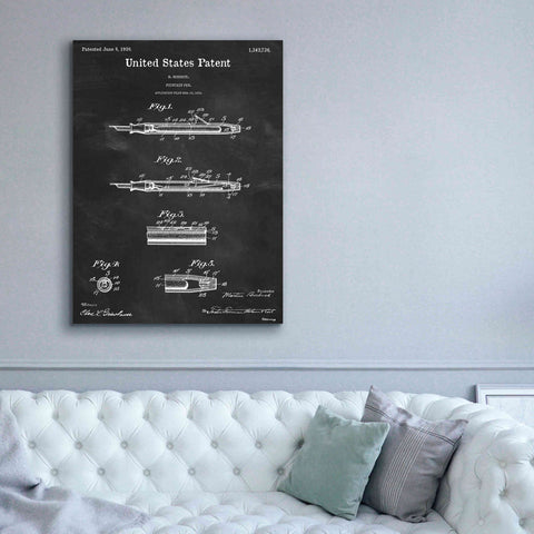 Image of 'Fountain Pen Blueprint Patent Chalkboard,' Canvas Wall Art,40 x 54