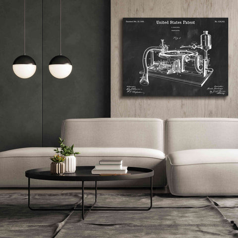 Image of 'Gramophone, 1895 Blueprint Patent Chalkboard,' Canvas Wall Art,54 x 40