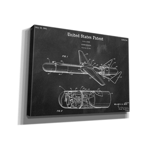Image of 'Cold War Era Guided Missile Blueprint Patent Chalkboard,' Canvas Wall Art,16x12x1.1x0,26x18x1.1x0,34x26x1.74x0,54x40x1.74x0