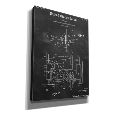 Image of 'Integrated Circuit Blueprint Patent Chalkboard,' Canvas Wall Art,12x16x1.1x0,18x26x1.1x0,26x34x1.74x0,40x54x1.74x0