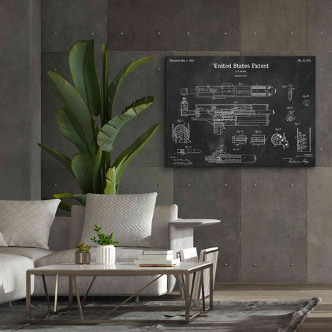 Image of 'Machine Gun Blueprint Patent Chalkboard,' Canvas Wall Art,54 x 40