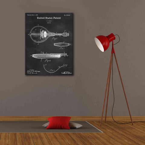 Image of 'Mandolin Blueprint Patent Chalkboard,' Canvas Wall Art,26 x 34