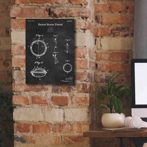 Image of 'Wedding Ring Blueprint Patent Chalkboard,' Canvas Wall Art,12 x 16