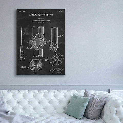 Image of 'Screw Driver Blueprint Patent Chalkboard,' Canvas Wall Art,40 x 54